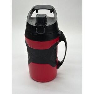 Under Armour 64oz Sideline Water Jug Red Black Insulated Foam Bottle Fence Hooks